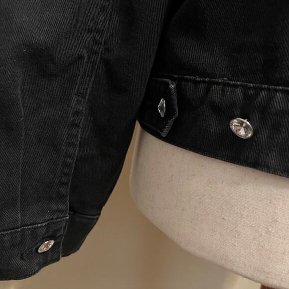 Christine Alexander jacket black denim gold & brown beading & crystals  Sz L - Picture 11 of 14